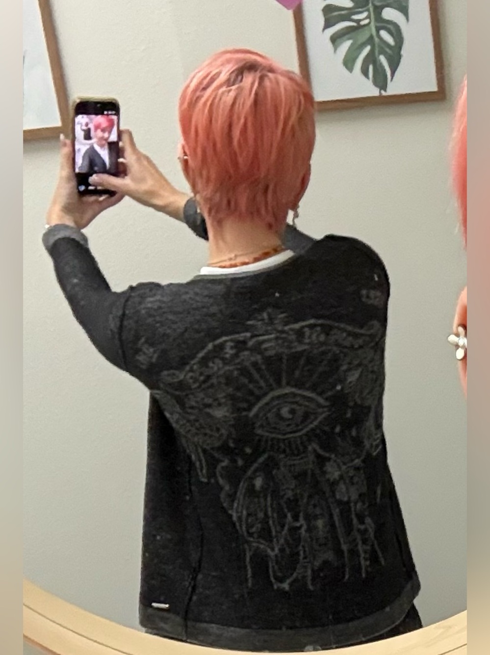 Diesel Black Charcoal Open-Front Cardigan